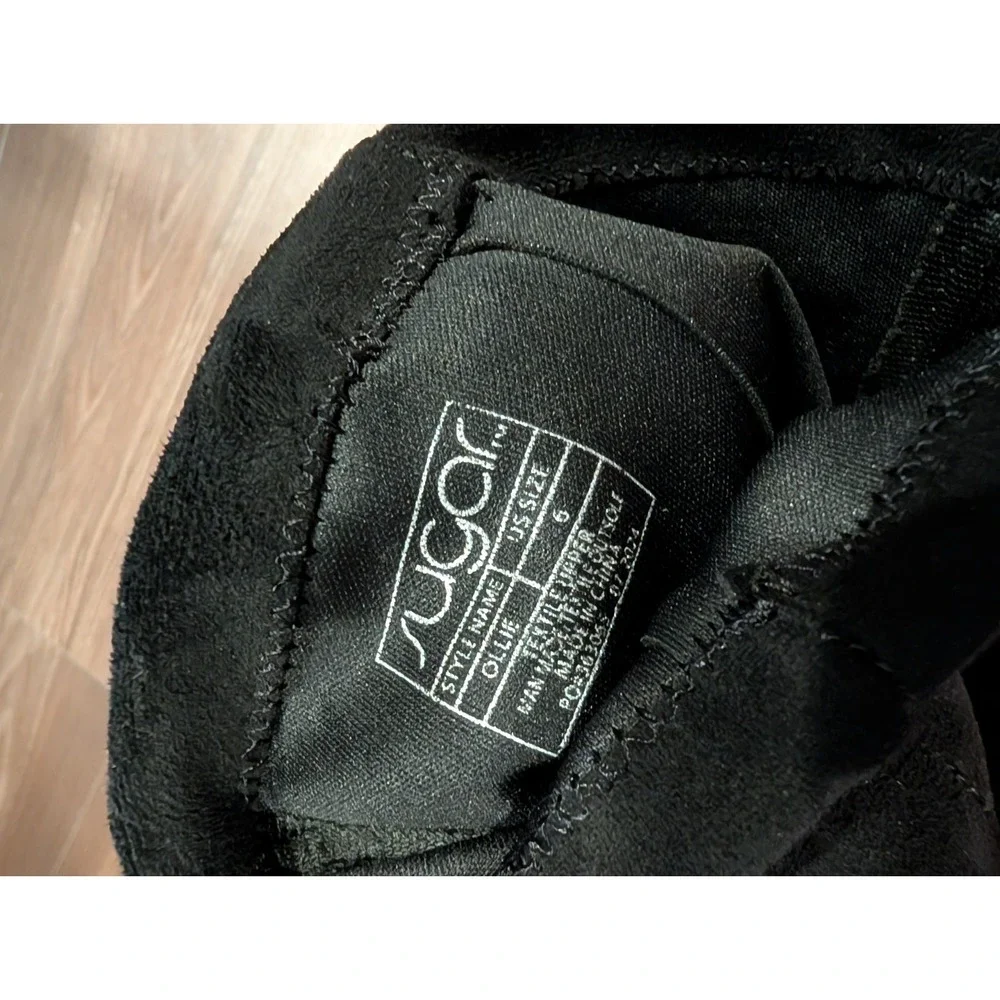 Sugar Women Shoes 6M Ollie Over The Knee Pull On Black Boots Faux‎ Suede